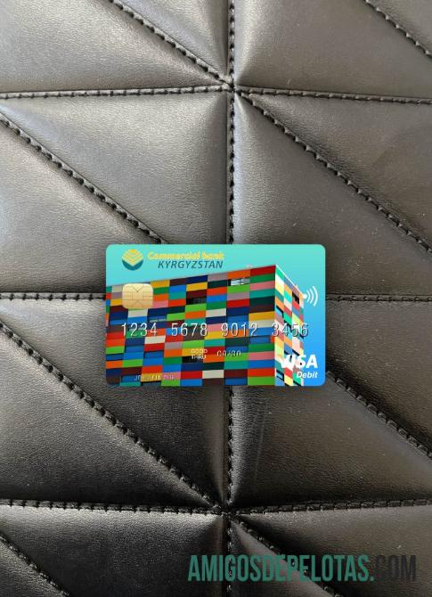 Banco Comercial do Quirguistão QUIRGUIZSTÃO Visa Cartão de Débito Photolook Front exemplo